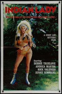 1p452 INDIAN LADY 1sh '81 Ray Dennis Steckler, wacky Native American girl in roller skates!