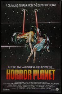 1p455 INSEMINOID 1sh R83 Horror Planet, really wild sci-fi image of sexy girls in monster hand!