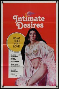 1p457 INTIMATE DESIRES 1sh '78 cool art of sexy star & director Gloria Leonard!
