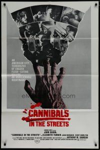 1p460 INVASION OF THE FLESH HUNTERS 1sh '82 Apocalypse Domani, Cannibals in the Streets!