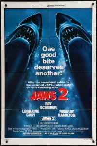 1p468 JAWS 2 1sh R80 one good bite deserves another, what could be more terrifying!