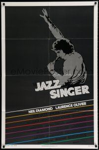 1p470 JAZZ SINGER 1sh '81 artwork of Neil Diamond singing into microphone, re-make!