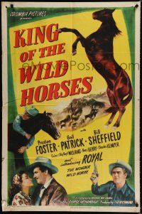 1p494 KING OF THE WILD HORSES 1sh '47 Preston Foster, Gail Patrick, cool art of horses!