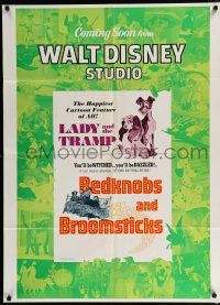 1p501 LADY & THE TRAMP/BEDKNOBS & BROOMSTICKS 1sh '70s Walt Disney double-feature!