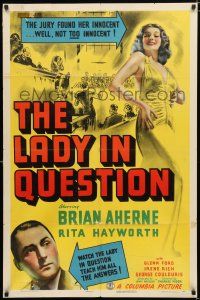 1p503 LADY IN QUESTION 1sh '40 jury found sexiest Rita Hayworth innocent, but not TOO innocent!