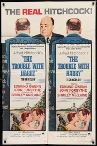 1p553 MAN WHO KNEW TOO MUCH/TROUBLE WITH HARRY 1sh '63 Alfred Hitchcock