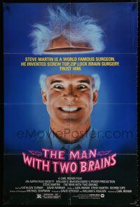 1p556 MAN WITH TWO BRAINS 1sh '83 wacky world famous surgeon Steve Martin performs brain surgery!
