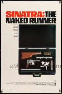 1p614 NAKED RUNNER 1sh '67 Frank Sinatra, cool image of sniper rifle gun dismantled in suitcase!