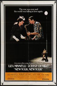 1p621 NEW YORK NEW YORK style B 1sh '77 Robert De Niro plays sax while Liza Minnelli sings!