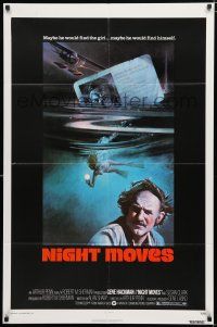 1p625 NIGHT MOVES 1sh '75 Gene Hackman, Susan Clark, James Woods, sexy diver art!
