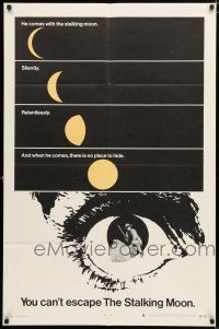 1p806 STALKING MOON style A 1sh '68 Gregory Peck, Eva Marie Saint, cool moon artwork!