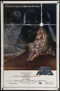 1p813 STAR WARS style A third printing 1sh '77 George Lucas classic sci-fi epic, art by Tom Jung!