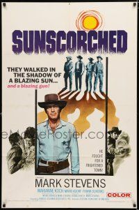 1p836 SUNSCORCHED 1sh '66 Tierra de fuego, Mark Stevens, spaghetti western!