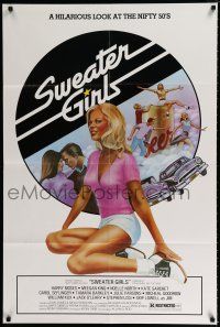 1p845 SWEATER GIRLS 1sh '78 hilarious look at the nifty fifties, great sexy artwork!