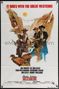 1p855 TAKE A HARD RIDE style A 1sh '75 cool Rogers art of Jim Brown, Lee Van Cleef & Fred Williamson
