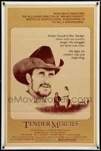 1p870 TENDER MERCIES 1sh '83 Bruce Beresford, great close-up portrait of Best Actor Robert Duvall!