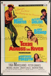 1p872 TEXAS ACROSS THE RIVER 1sh '66 cowboy Dean Martin, Alain Delon & Indian Joey Bishop!