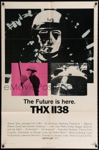 1p888 THX 1138 1sh '71 1st George Lucas, Robert Duvall, bleak futuristic fantasy sci-fi!