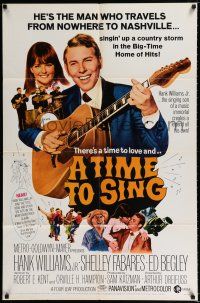 1p896 TIME TO SING 1sh '68 Hank Williams Jr. playing guitar, Shelley Fabares, country music!