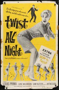 1p920 TWIST ALL NIGHT 1sh '62 Louis Prima, images of sexy dancing June Wilkinson!