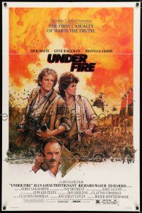 1p926 UNDER FIRE 1sh '83 Nick Nolte, Gene Hackman, Joanna Cassidy, great Struzan art!