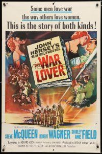 1p957 WAR LOVER 1sh '62 Steve McQueen, Robert Wagner, Shirley Anne Field, dramatic Terpning art!