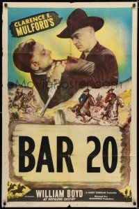 1p979 HOPALONG CASSIDY style B 1sh '40s great art of star as Hopalong Cassidy, Bar 20!
