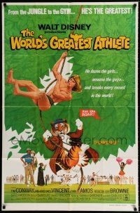 1p987 WORLD'S GREATEST ATHLETE 1sh R74 Walt Disney, Jan-Michael Vincent goes from jungle to gym!