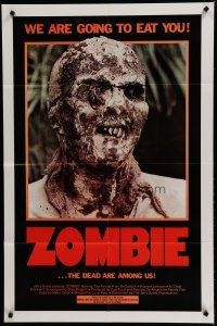 1p998 ZOMBIE 1sh '79 Zombi 2, Lucio Fulci classic, gross c/u of undead, we are going to eat you!