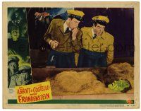 1r449 ABBOTT & COSTELLO MEET FRANKENSTEIN LC #2 '48 Bud & Lou stare at monster in packing crate!