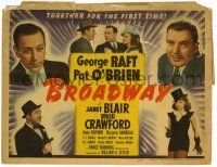 1r047 BROADWAY TC '42 George Raft & Pat O'Brien together for the first time with sexy Janet Blair!