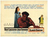 1r111 ELMER GANTRY TC '60 Jean Simmons, fiery preacher Burt Lancaster, Lewis Sinclair novel!