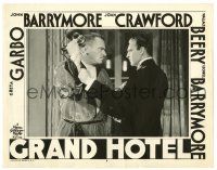 1r628 GRAND HOTEL LC #8 R50s close up of Wallace Beery & John Barrymore fighting!