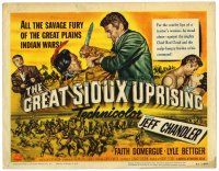 1r154 GREAT SIOUX UPRISING TC '53 Jeff Chandler & Faith Domergue, savage fury of Indian wars!
