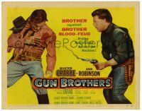 1r158 GUN BROTHERS TC '56 Buster Crabbe is shot by brother Neville Brand at close range!