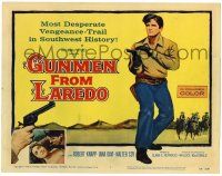 1r159 GUNMEN FROM LAREDO TC '59 western action art of cowboy drawing gun in gunfight!