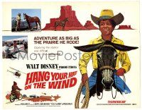 1r162 HANG YOUR HAT ON THE WIND TC '69 Disney western, images of boy w/ his horse & donkey!