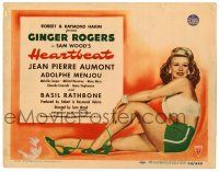 1r166 HEARTBEAT TC '46 great full length art of super sexy Ginger Rogers showing legs!