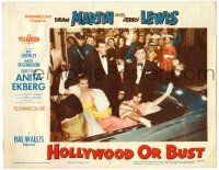 1r644 HOLLYWOOD OR BUST LC #3 '56 Dean Martin & Jerry Lewis in car, sexy Anita Ekberg!