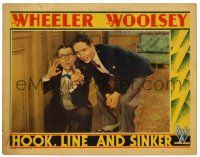 1r647 HOOK, LINE & SINKER LC '30 wacky image of eavesdroppers Bert Wheeler & Robert Woolsey!