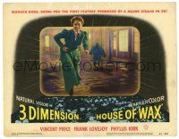1r649 HOUSE OF WAX LC #6 '53 cool 3-D image of Phyllis Kirk running from killer on the street!
