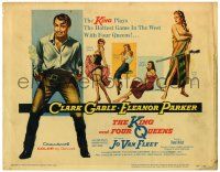 1r204 KING & FOUR QUEENS TC '57 art of Clark Gable, Eleanor Parker & sexy babes!