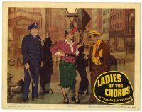 1r695 LADIES OF THE CHORUS LC #6 '48 Eddie Garr watches Adele Jergens seduce guy on street corner!