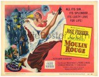 1r253 MOULIN ROUGE TC '53 Jose Ferrer as Toulouse-Lautrec, art of sexy French dancer kicking leg!