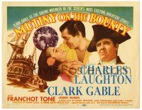1r259 MUTINY ON THE BOUNTY TC R57 romantic art of Clark Gable & sexy Movita + Charles Laughton!