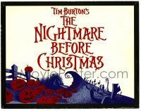 1r271 NIGHTMARE BEFORE CHRISTMAS TC '93 Tim Burton, Disney, great cartoon Halloween graveyard art!