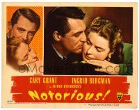 1r788 NOTORIOUS LC #4 '46 close up of Cary Grant & Ingrid Bergman, Alfred Hitchcock classic!