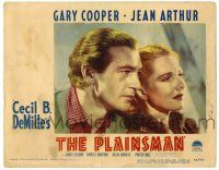1r817 PLAINSMAN LC #1 R46 great close up of Gary Cooper & Jean Arthur, Cecil B. DeMille