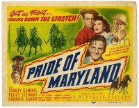 1r305 PRIDE OF MARYLAND TC '51 Stanley Clements & Peggy Stewart, cool horse racing artwork!