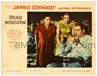 1r837 REAR WINDOW LC #7 R60 Hitchcock, Thelma Ritter & Grace Kelly look at excited James Stewart!